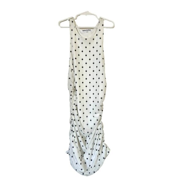 REFORMATION Mini Dress Polka Dot Print Size XS Ruched Lined Bodycon - Picture 2 of 7
